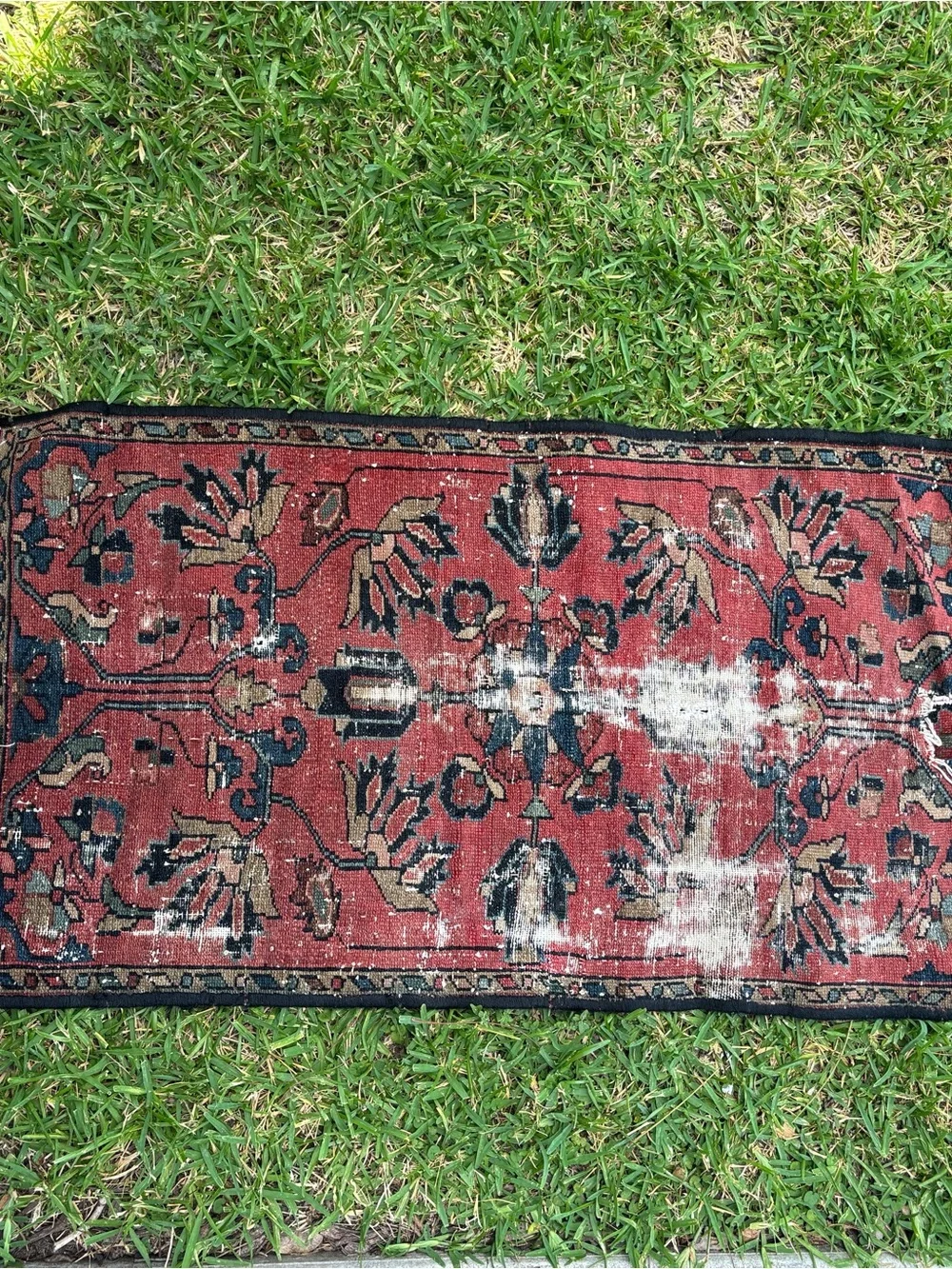Vintage Turkish rug floor mat